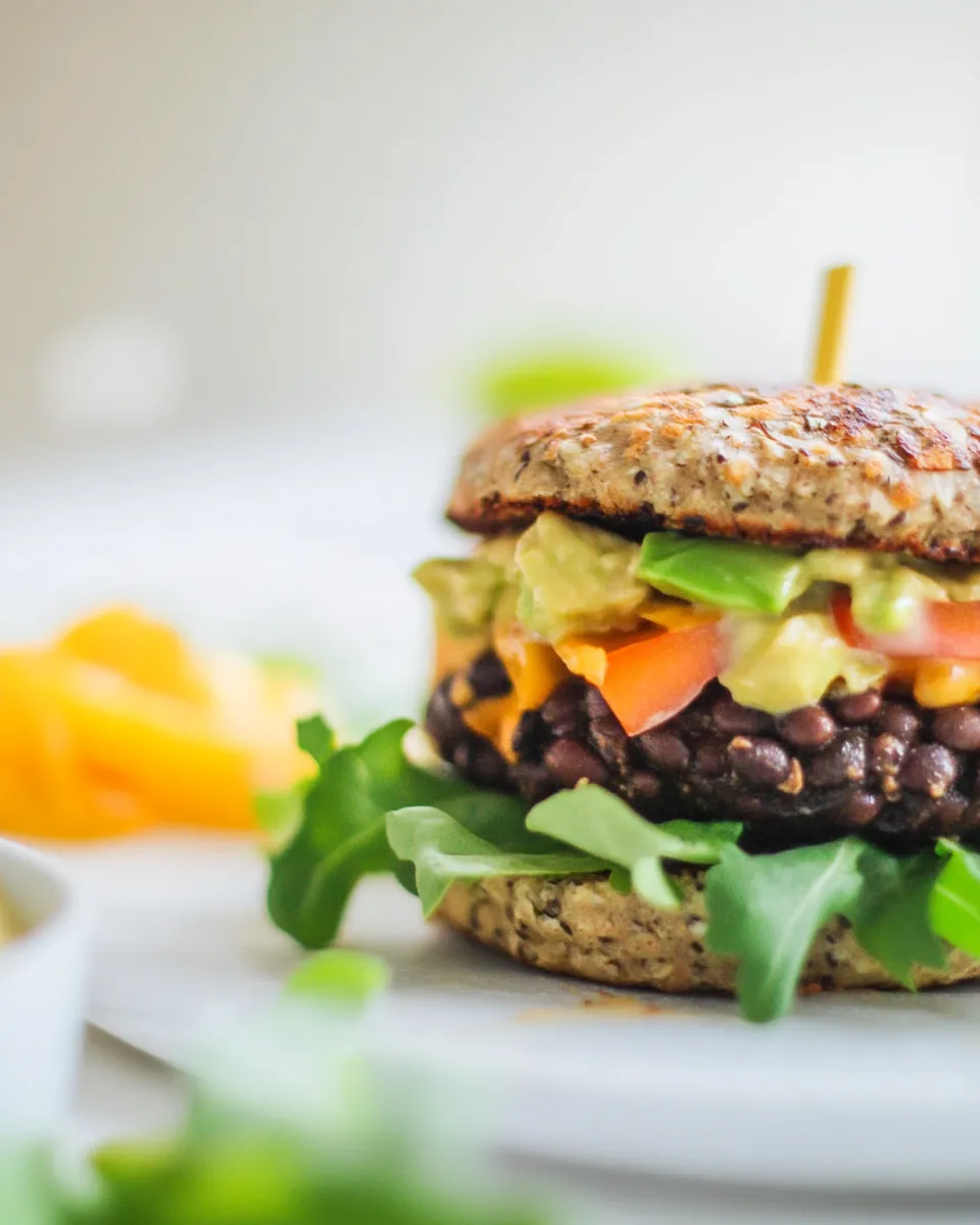 Best Black Bean Power Burger With Avocado Crema shot