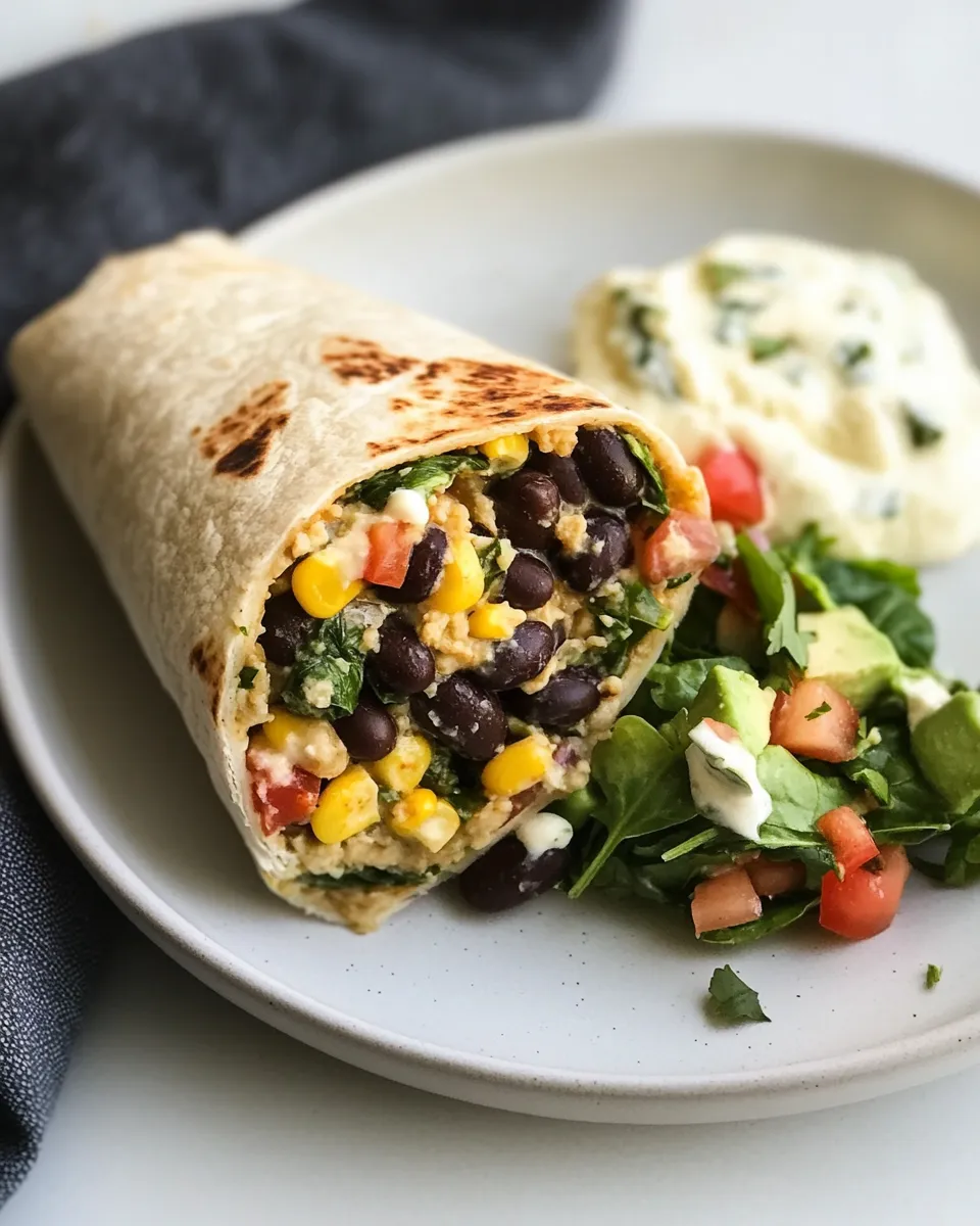 Homemade Black Bean & Spinach Burrito photo