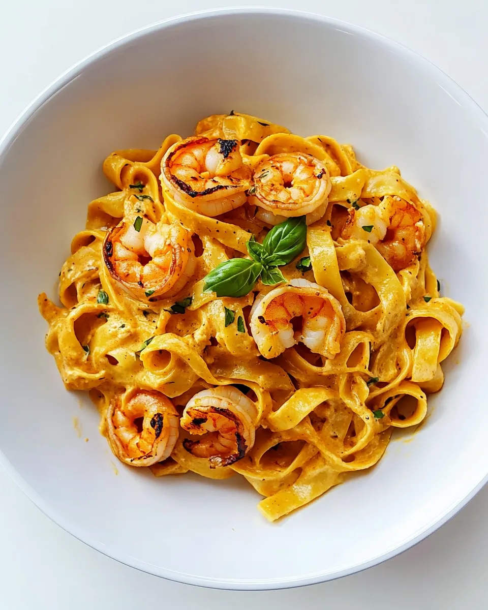 Delicious Blackened Shrimp Alfredo shot