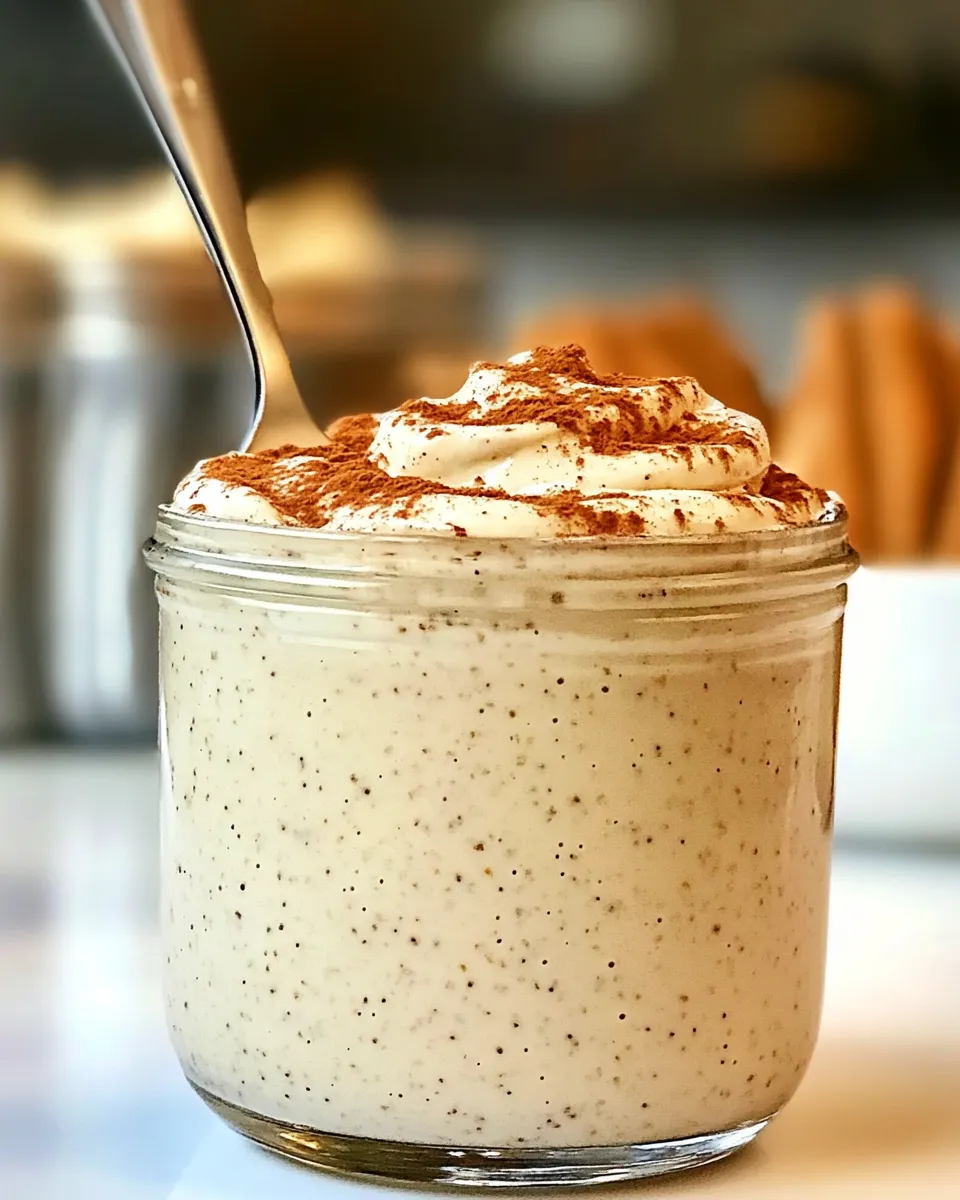Healthy Blended Cinnamon Roll Protein Overnight Oats shot