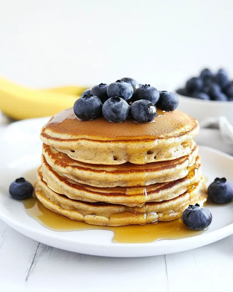 Homemade Blueberry Banana Almond Flour Pancakes photo