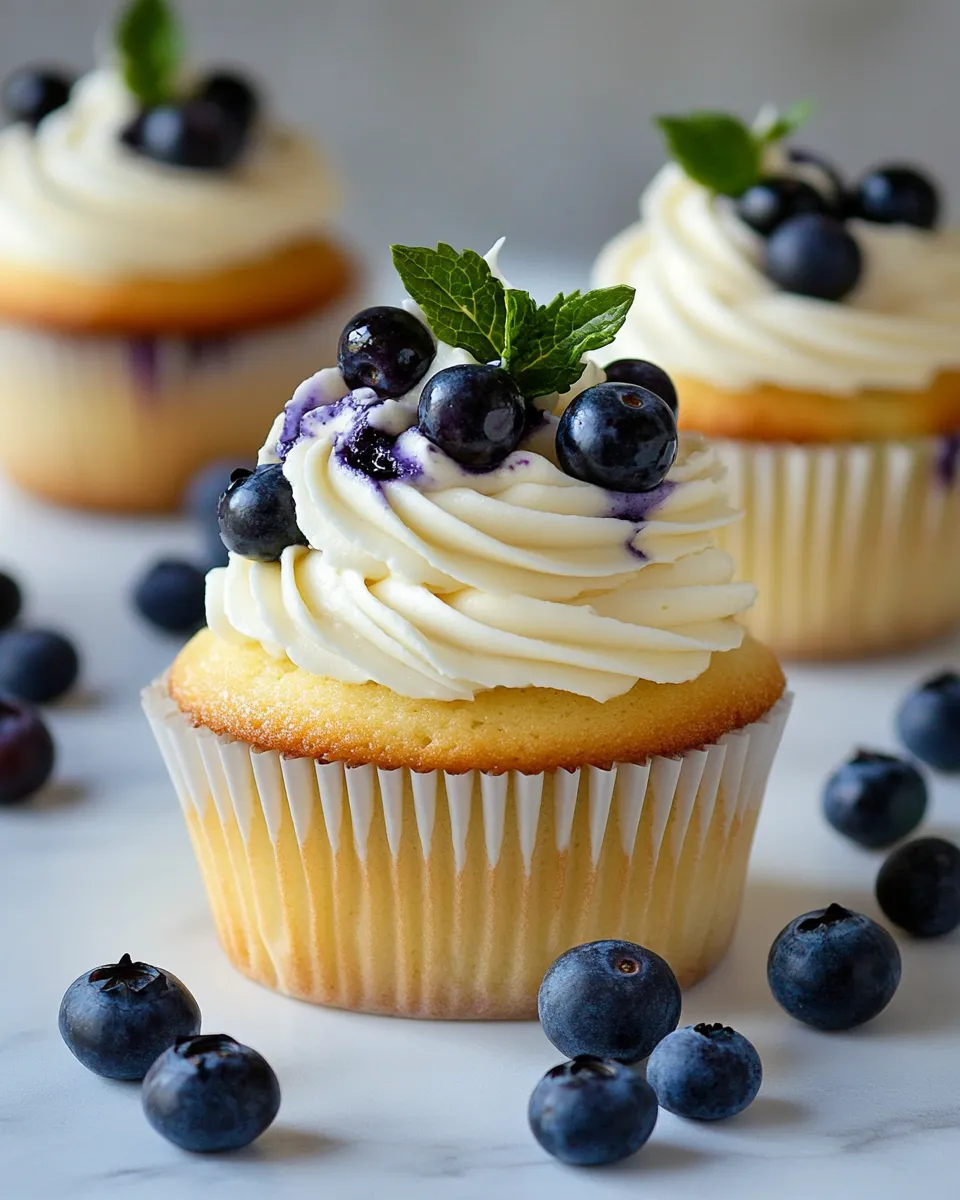 Classic Blueberry Cupcakes with Cream Cheese Frosting image