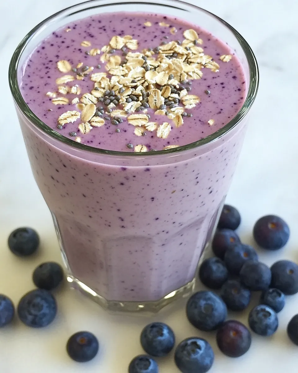 Delicious Blueberry Oatmeal Smoothie image