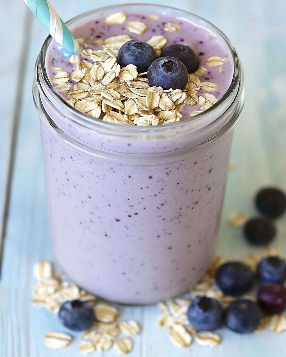 Quick Blueberry Oatmeal Smoothie shot
