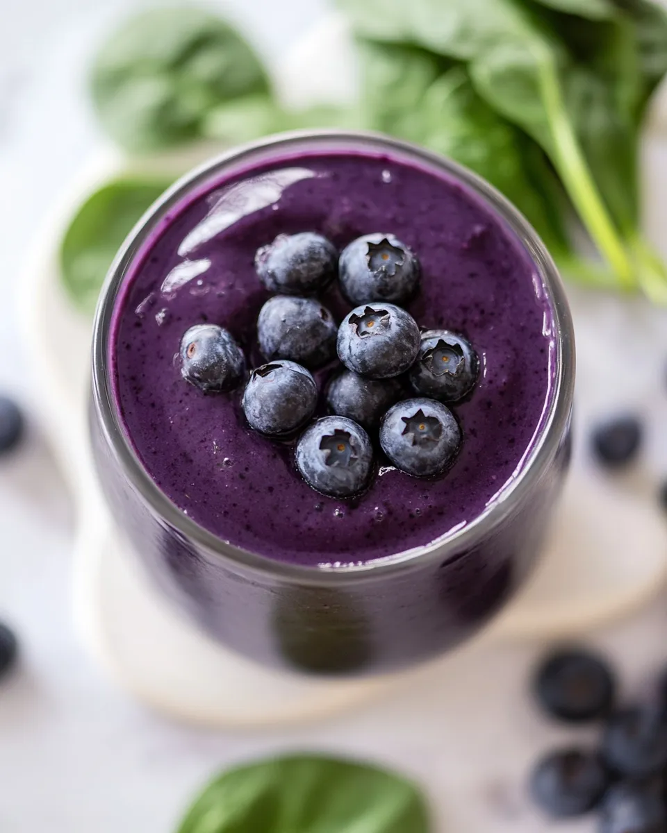 Healthy Blueberry Spinach Smoothie recipe photo