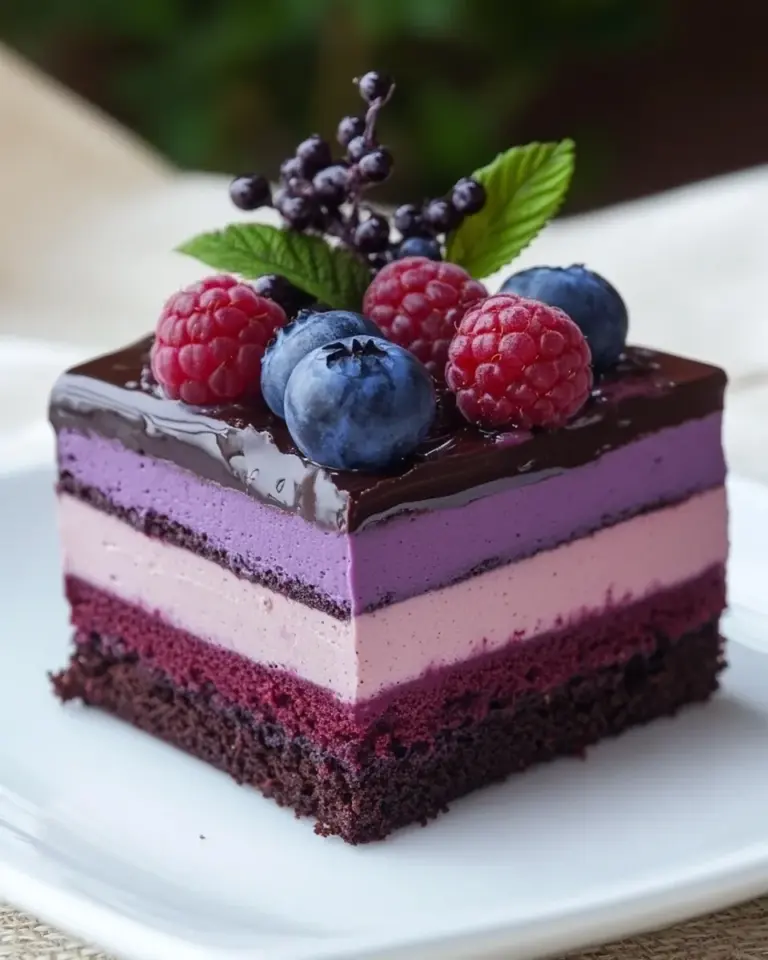 Homemade Blueberry & Raspberry Chocolate Cake photo
