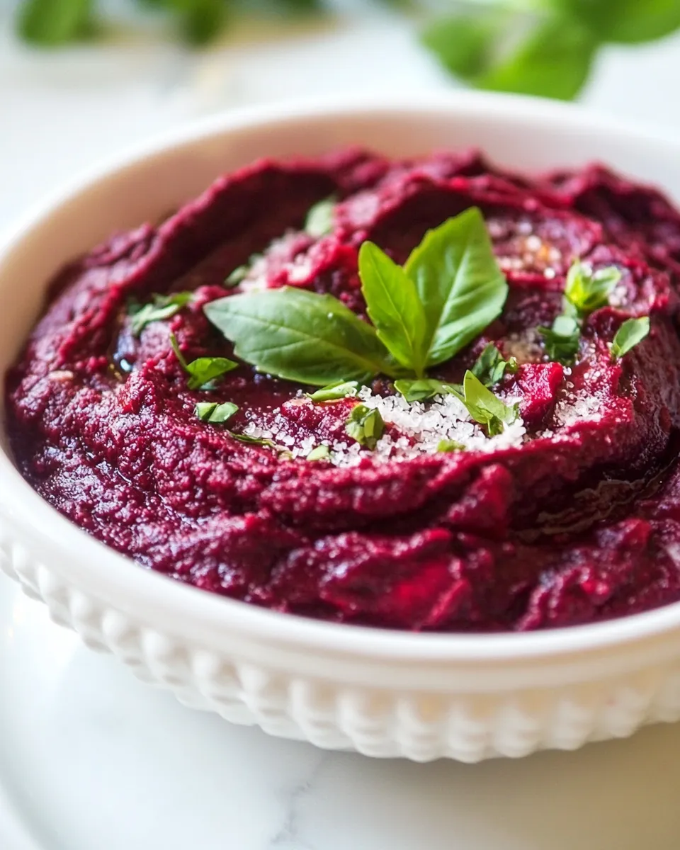 Healthy Brilliant Beet Black Bean Dip shot