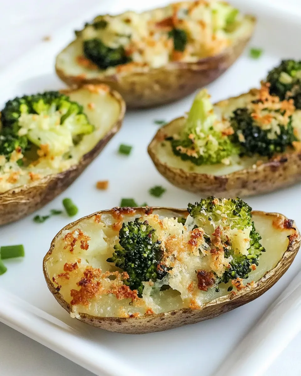 Easy Broccoli and Cheddar Skinny Potato Skins photo