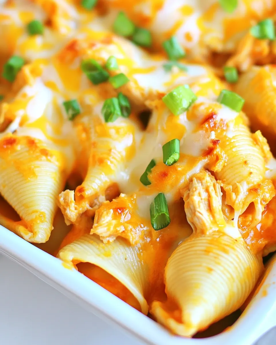 Easy Buffalo Chicken Stuffed Shells Recipe shot