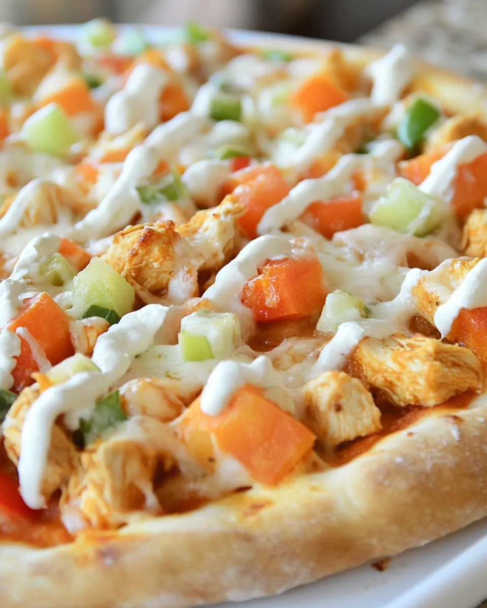 Easy Buffalo Ranch Chicken Pizza recipe photo