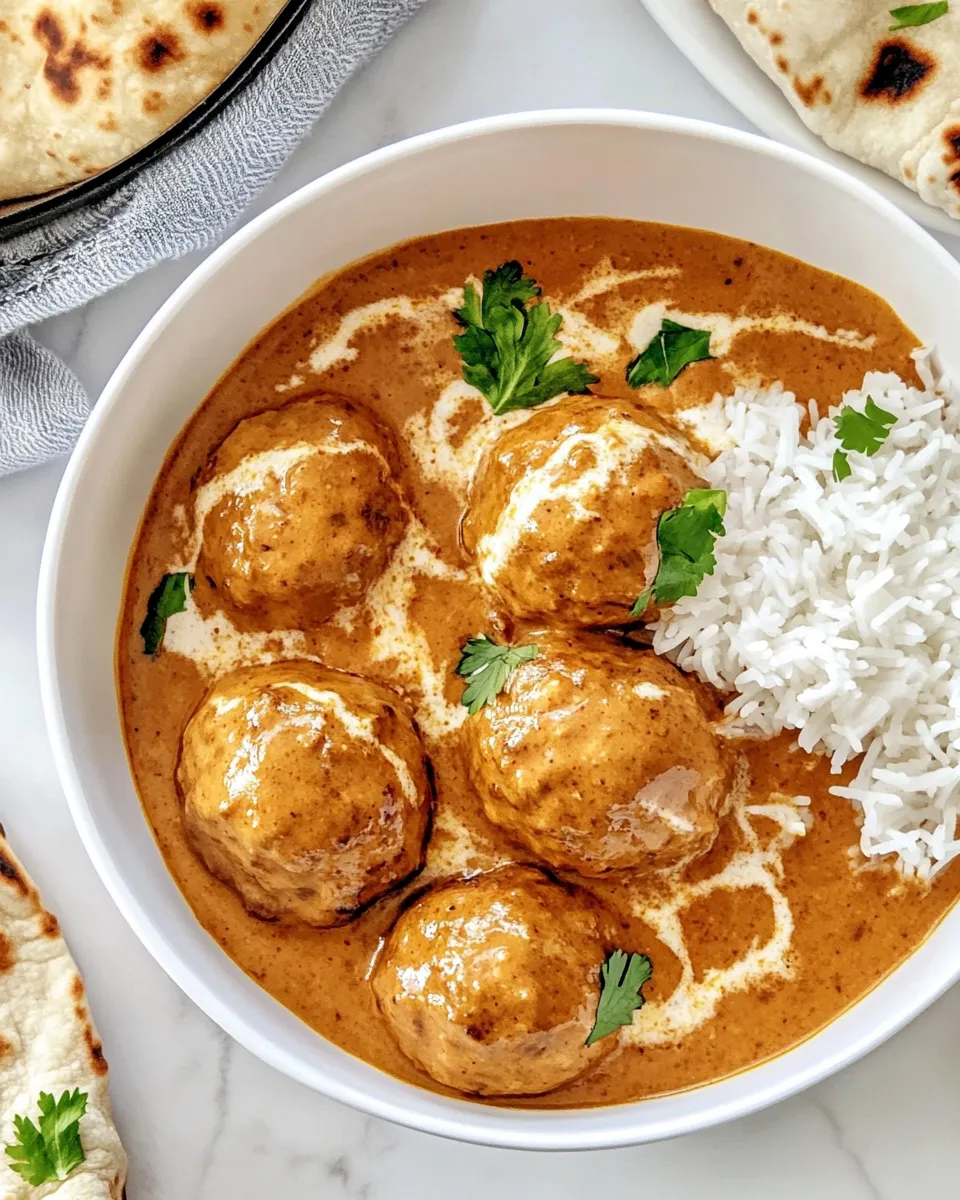 Delicious Butter Chicken Meatballs shot