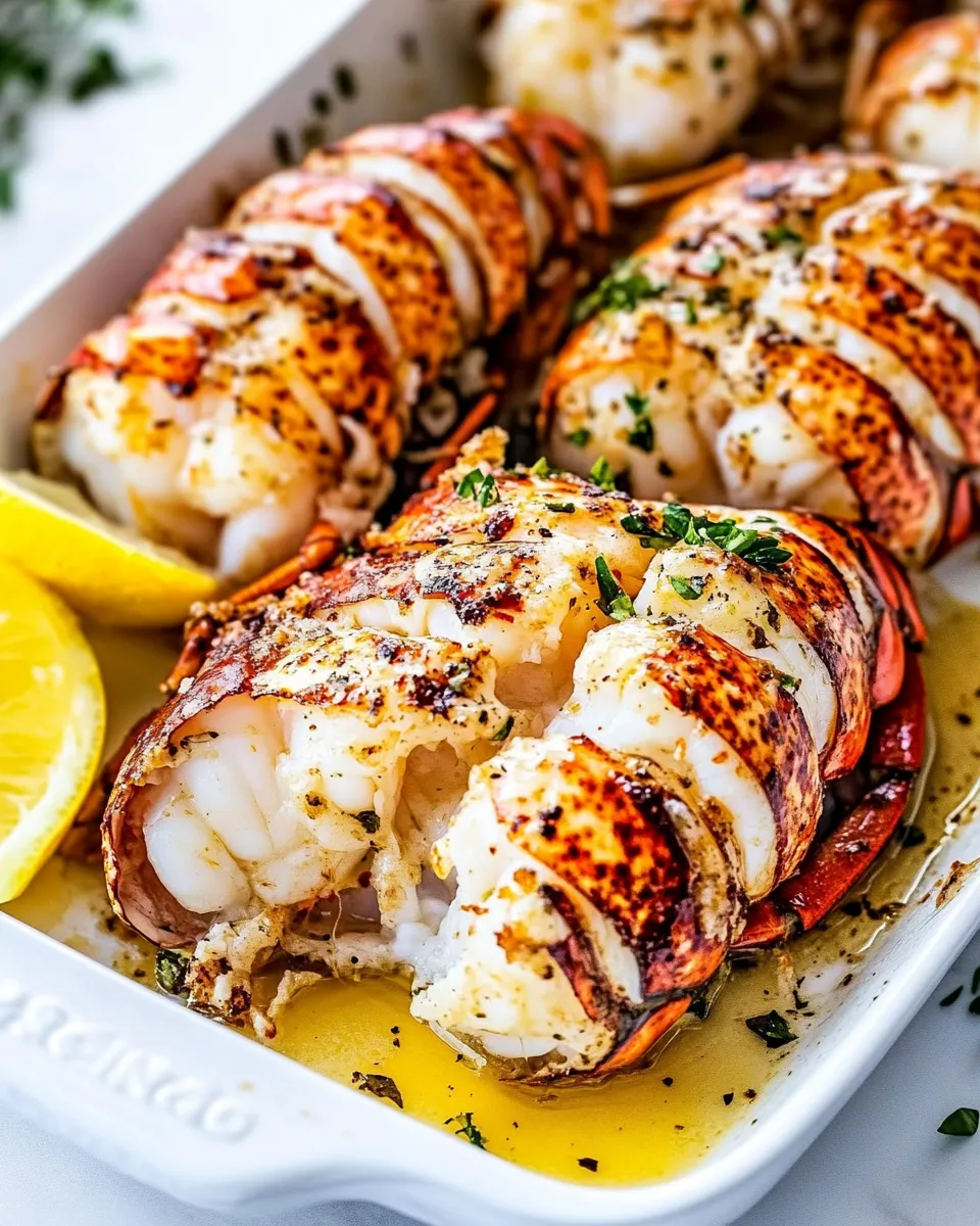 Delicious Buttered Lobster Tails shot