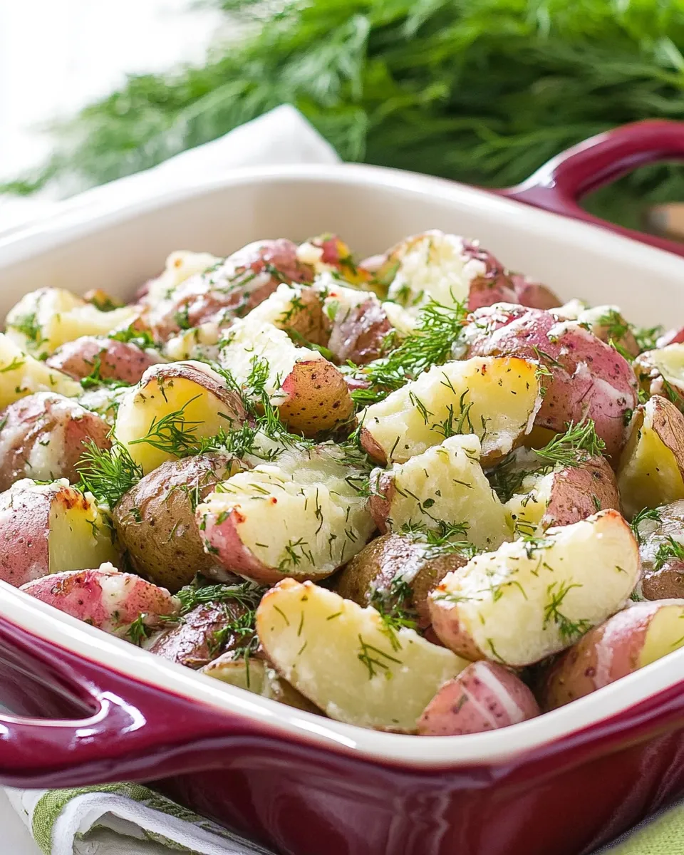 Savory Buttered Red Potatoes with Dill shot