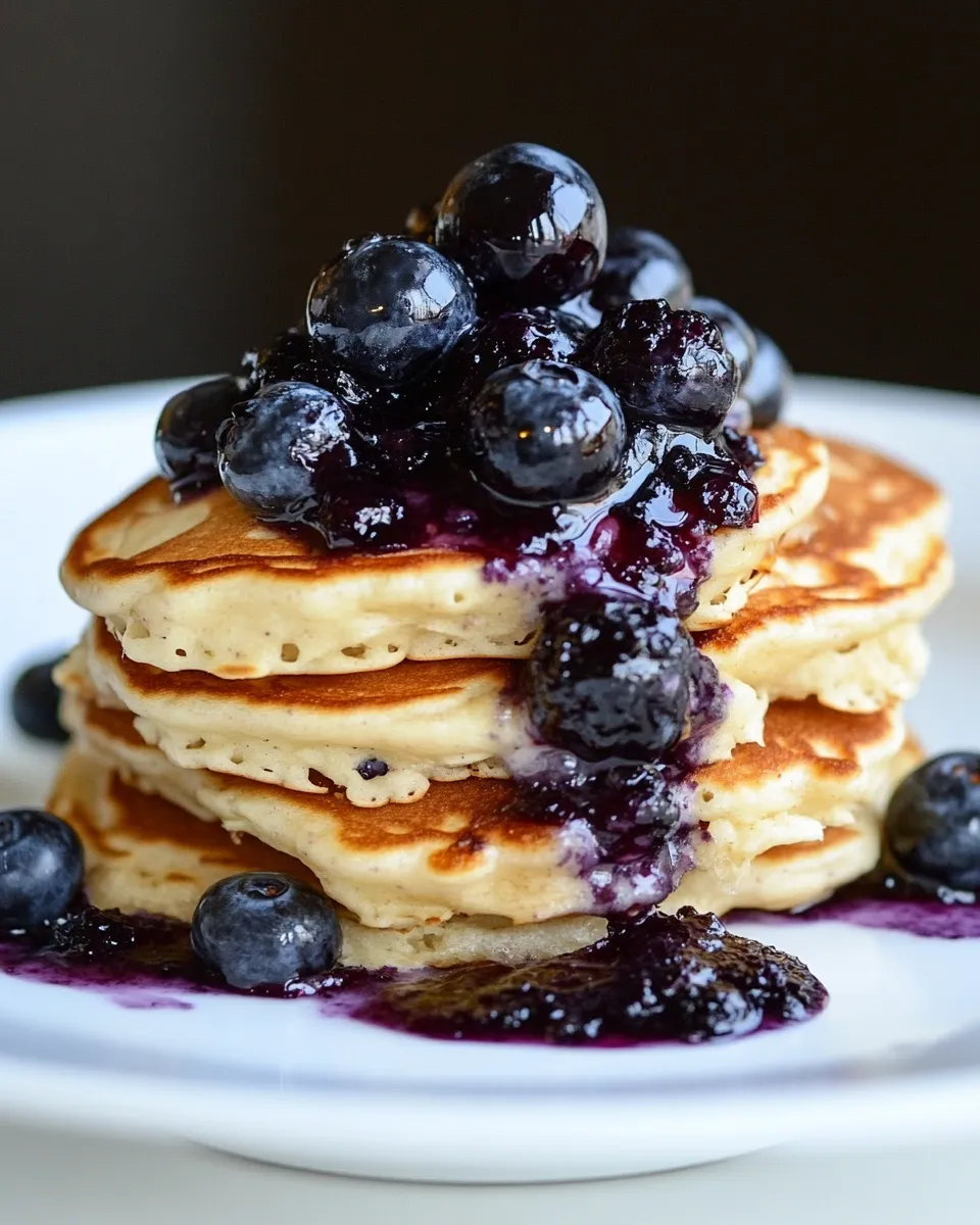 Easy Buttermilk Pancakes with Blueberry Compote recipe photo