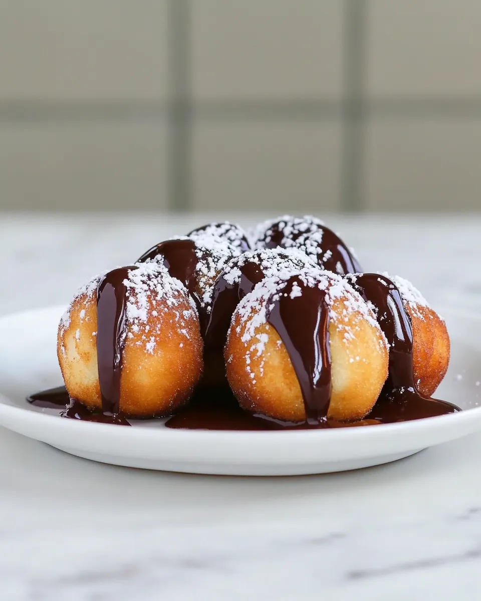 Homemade Buuelos with Warm Chocolate Sauce photo