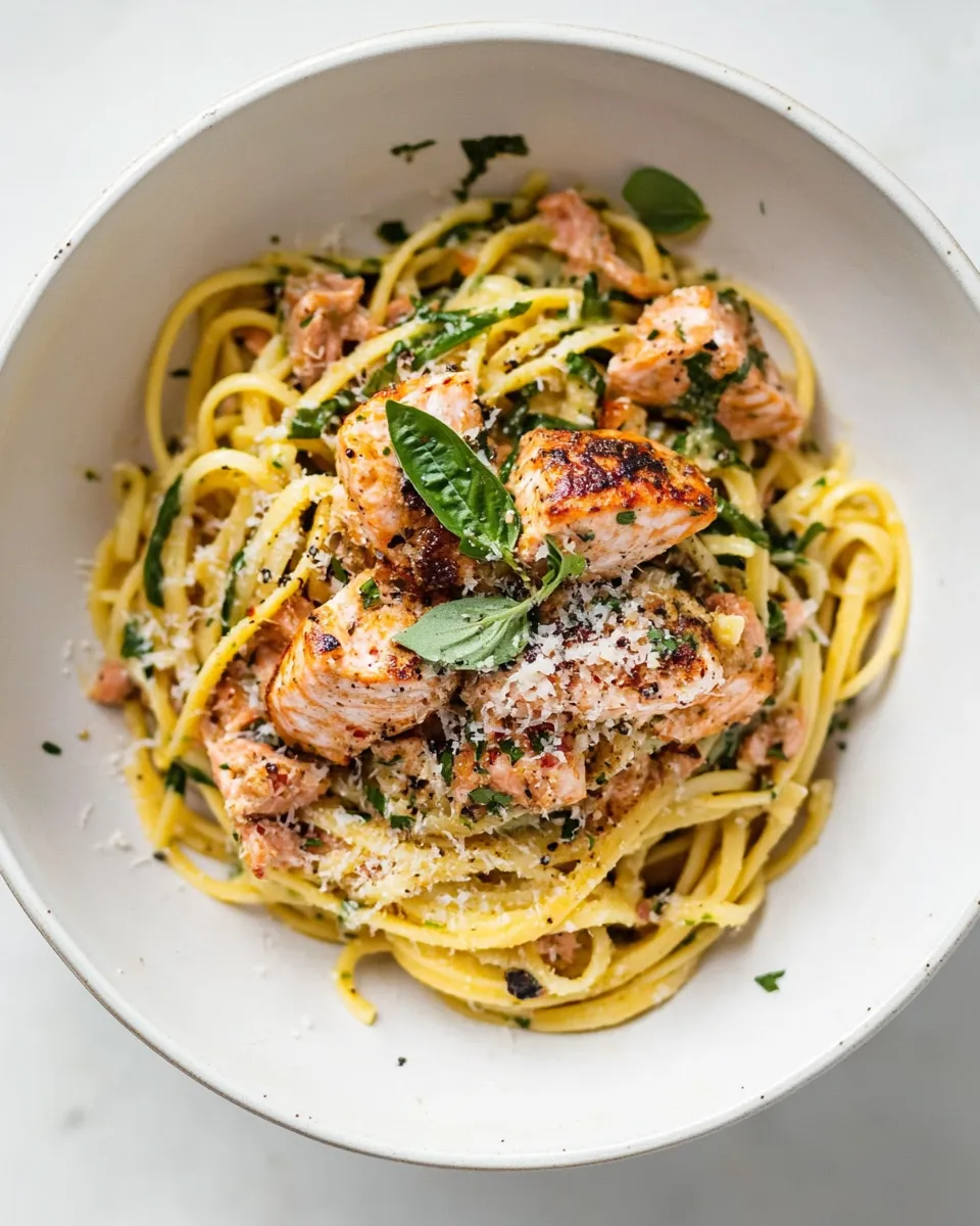 Homemade Cajun Salmon Pasta image