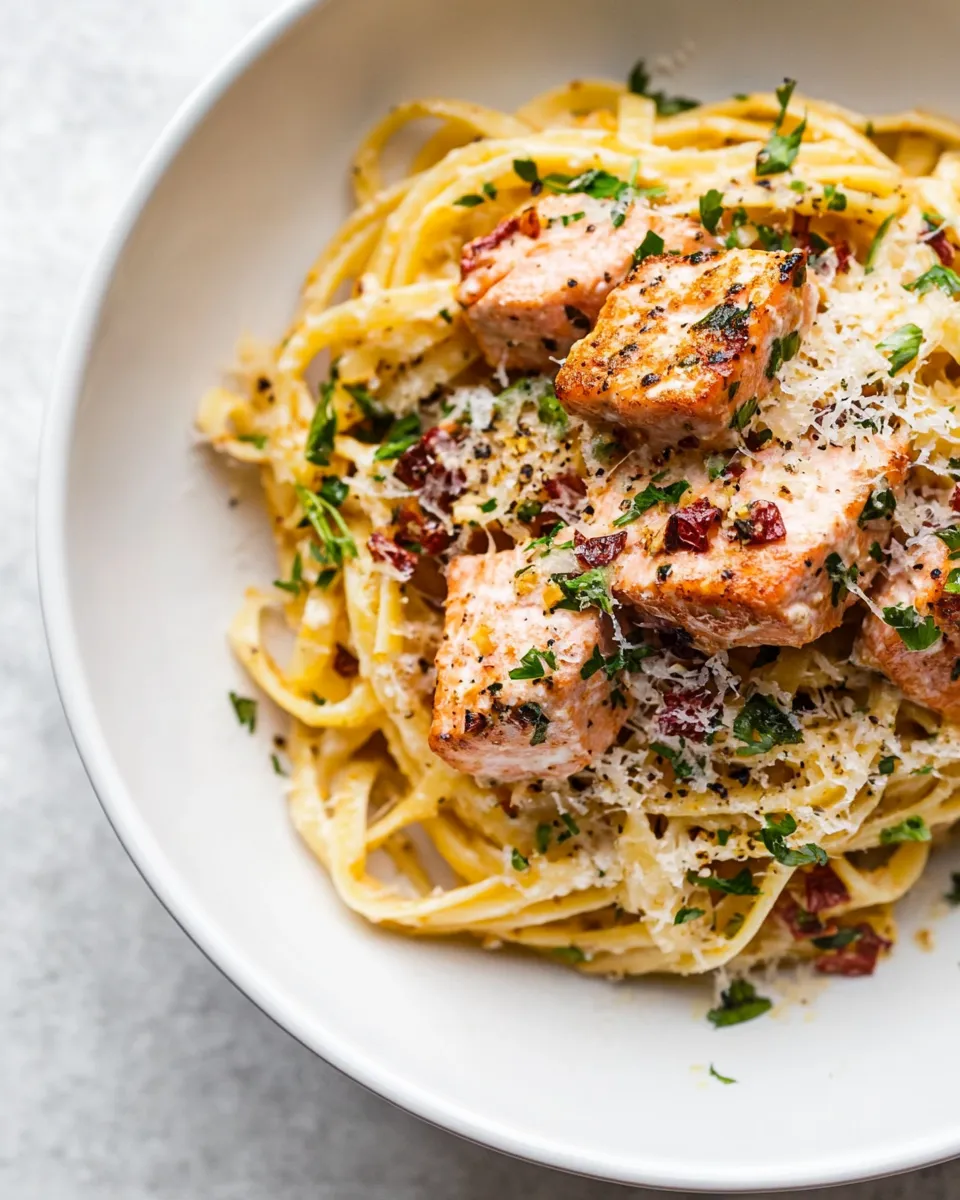 Quick Cajun Salmon Pasta shot