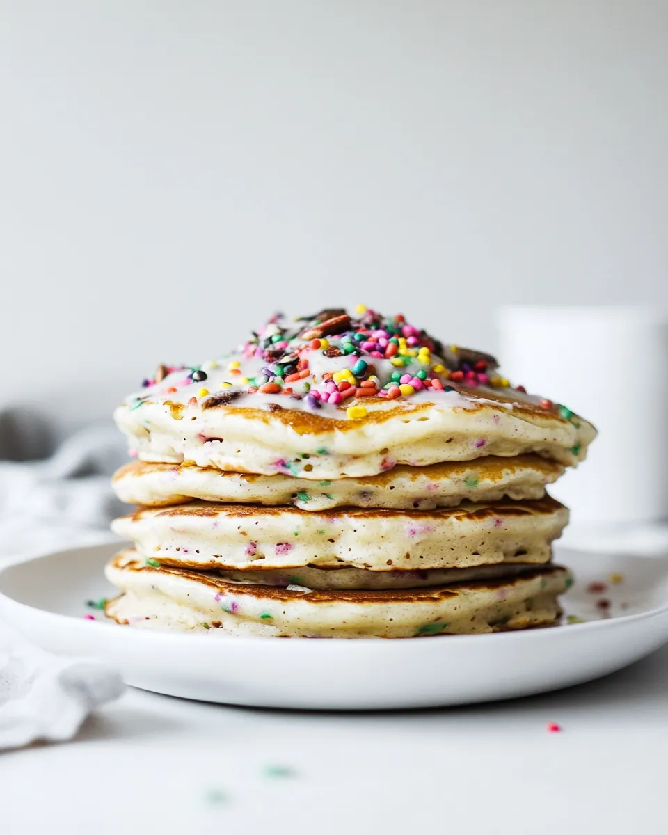 Healthy Cake Batter Pancakes. image