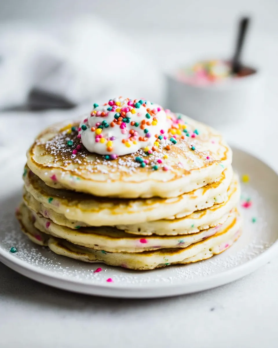 Amazing Cake Batter Pancakes. photo