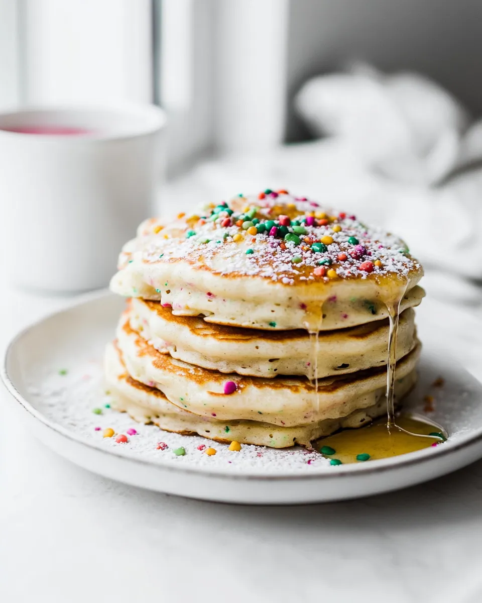 Simple Cake Batter Pancakes. photo