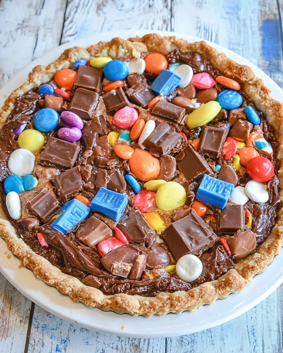 Homemade Candy Bar Brownie Pie photo