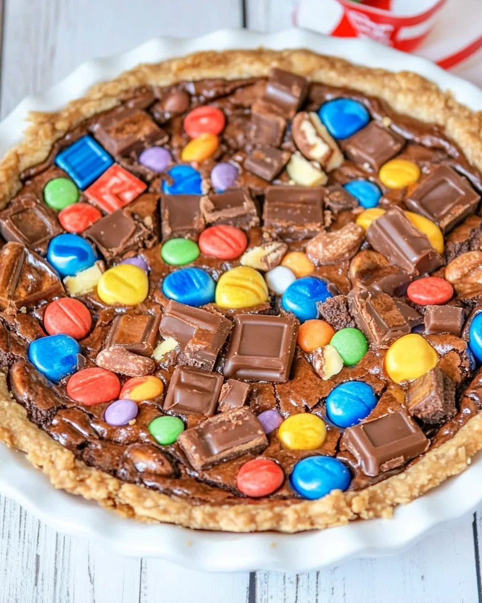 Classic Candy Bar Brownie Pie image