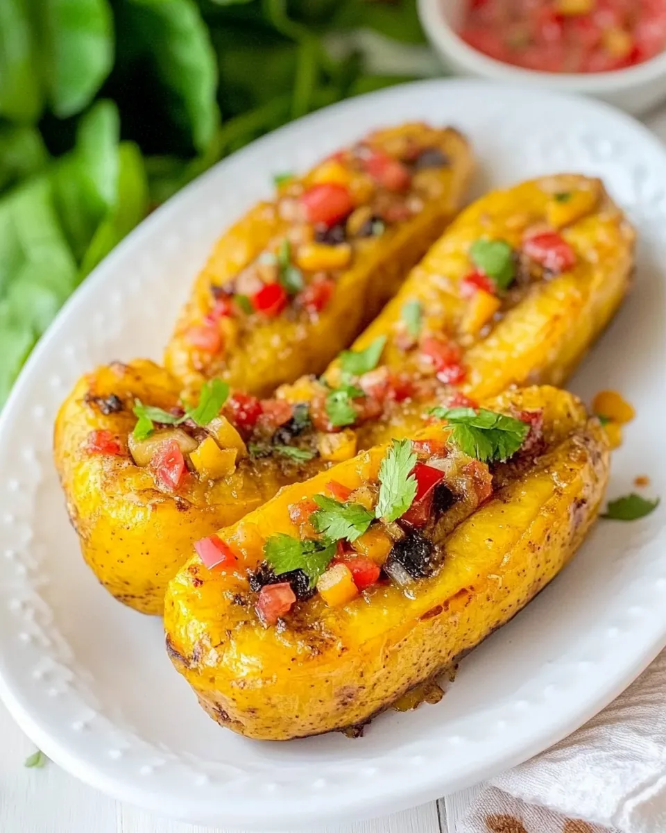 Homemade Canoas de Pltano Maduro (Meatless Ripe Plantain Boats) photo