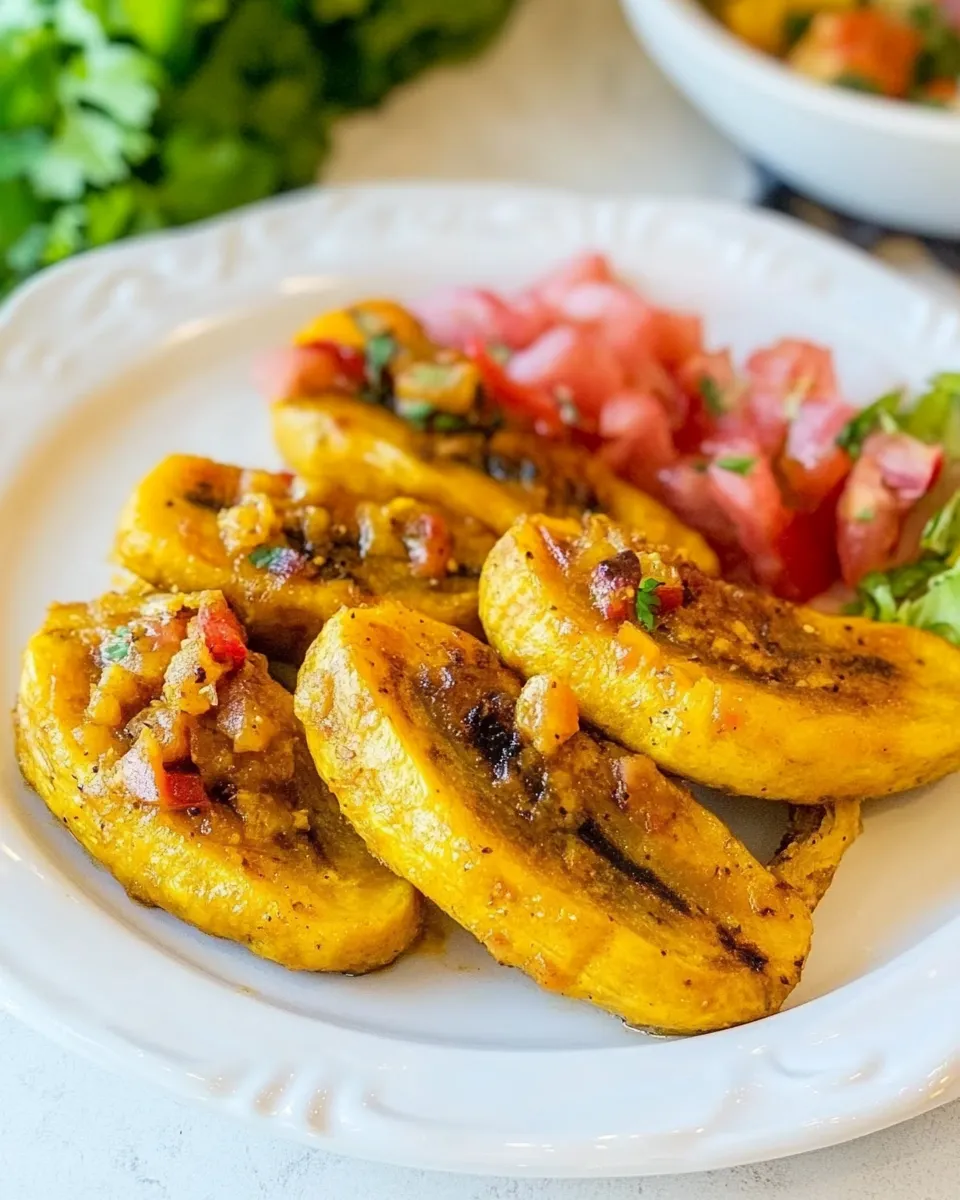 Delicious Canoas de Pltano Maduro (Meatless Ripe Plantain Boats) shot