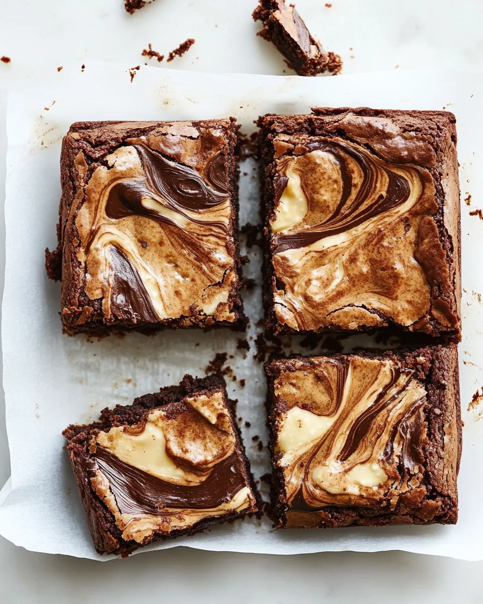 Delicious Caramelized White Chocolate Swirl Brownies image