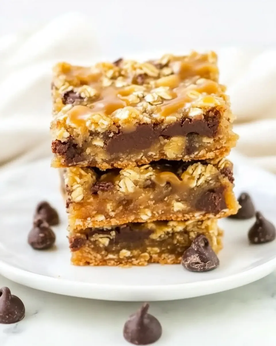 Delicious Carmelita Bars (Gooey Oatmeal Caramel Chocolate Cookies!) shot