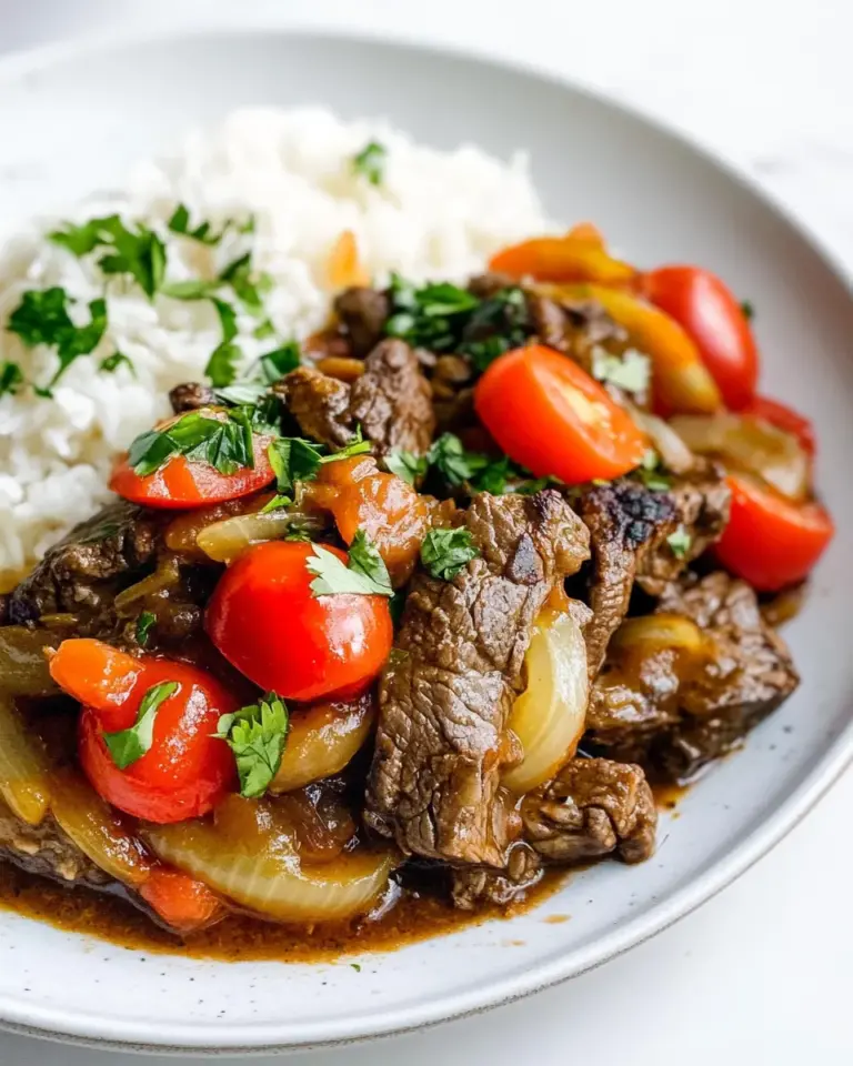 Homemade Carne en Bistec Colombian Steak with Onions and Tomatoes photo