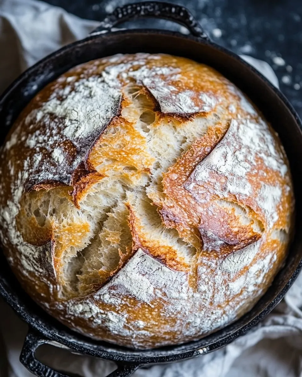 Perfect Cheaters No Knead Dutch Oven Sourdough Bread. dish image