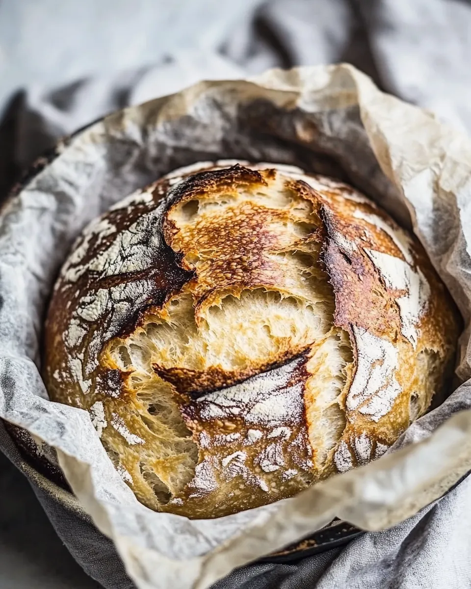 Sweet Cheaters No Knead Dutch Oven Sourdough Bread. picture