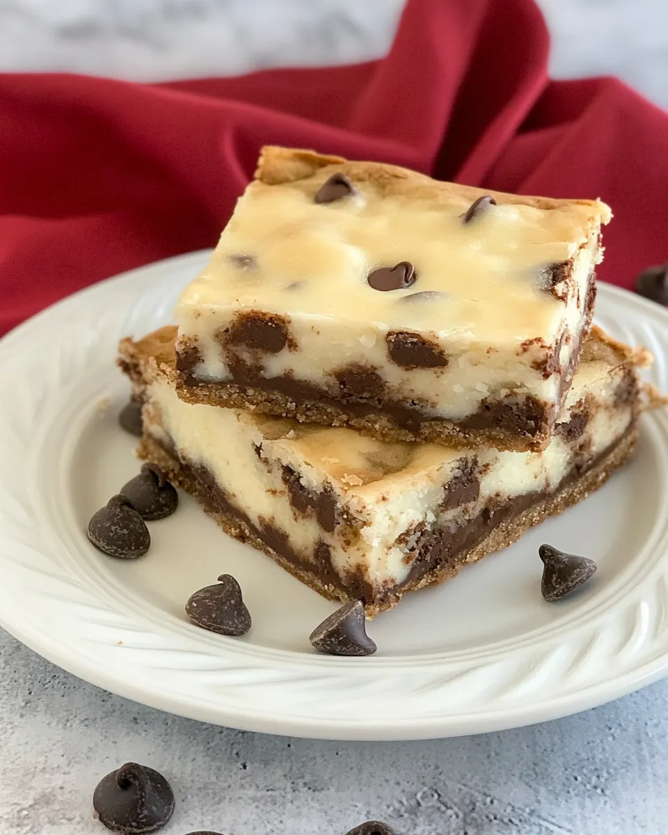 Classic Cheesecake Filled Chocolate Chip Bars dish photo