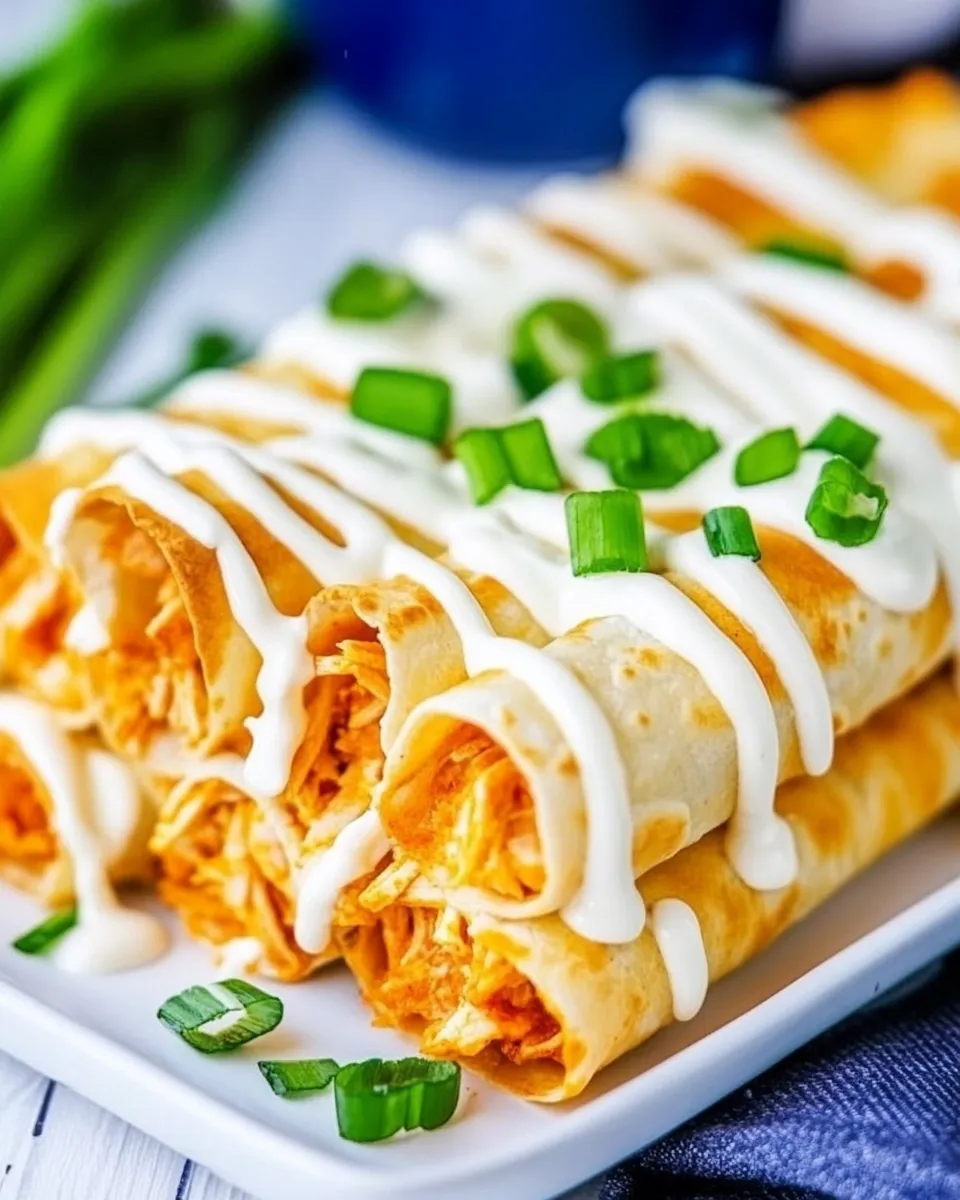Savory Cheesy Buffalo Chicken Taquitos shot