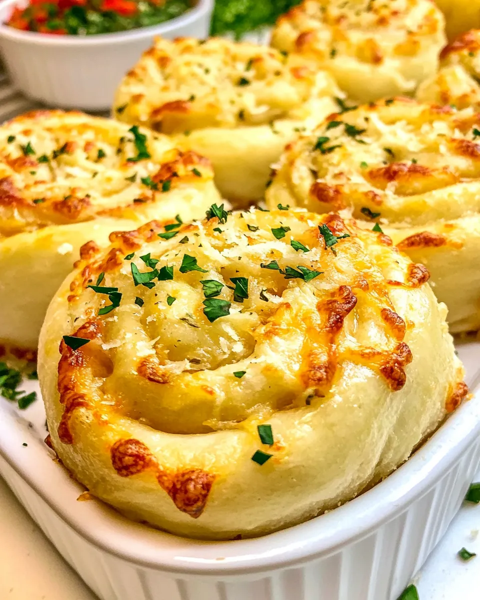 Easy Cheesy Garlic Pinwheels (White Pizza Pinwheels) recipe photo