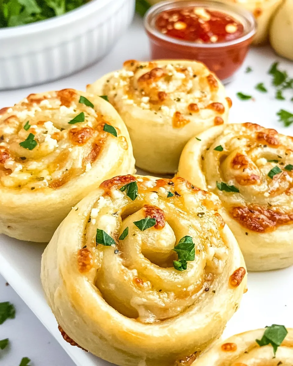 Delicious Cheesy Garlic Pinwheels (White Pizza Pinwheels) shot