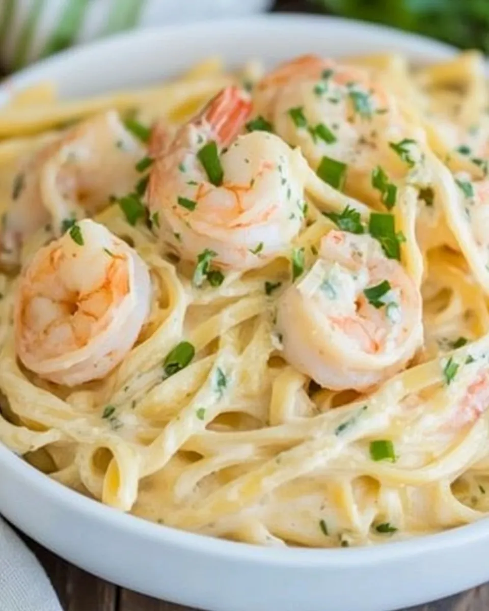 Classic Cheesy Garlic Shrimp Alfredo recipe photo