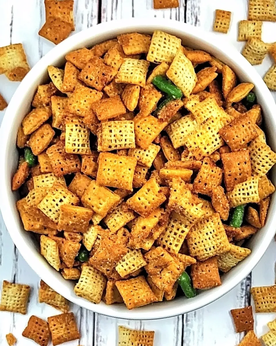 Delicious Cheesy Ranch Chex Mix shot