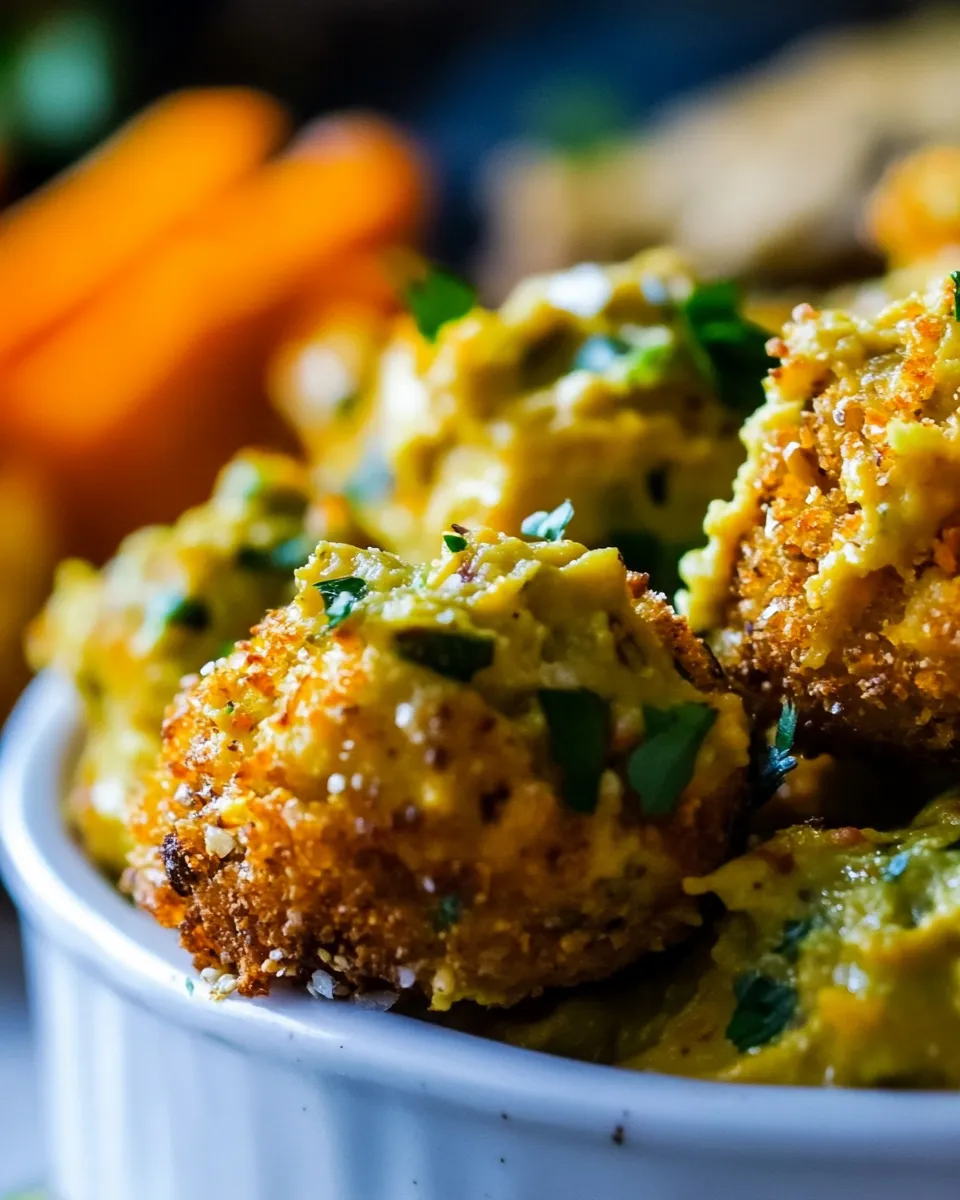 Delicious Cheesy Spicy Hummus-Roasted Chickpeas Bites with Guacamole image