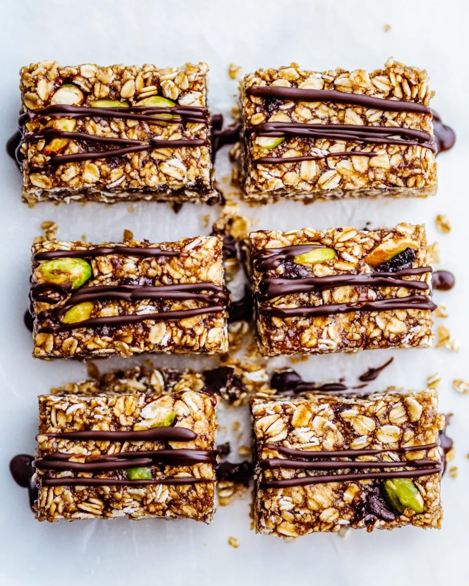 Tasty Chewy Pistachio Macaroon Granola Bars. shot