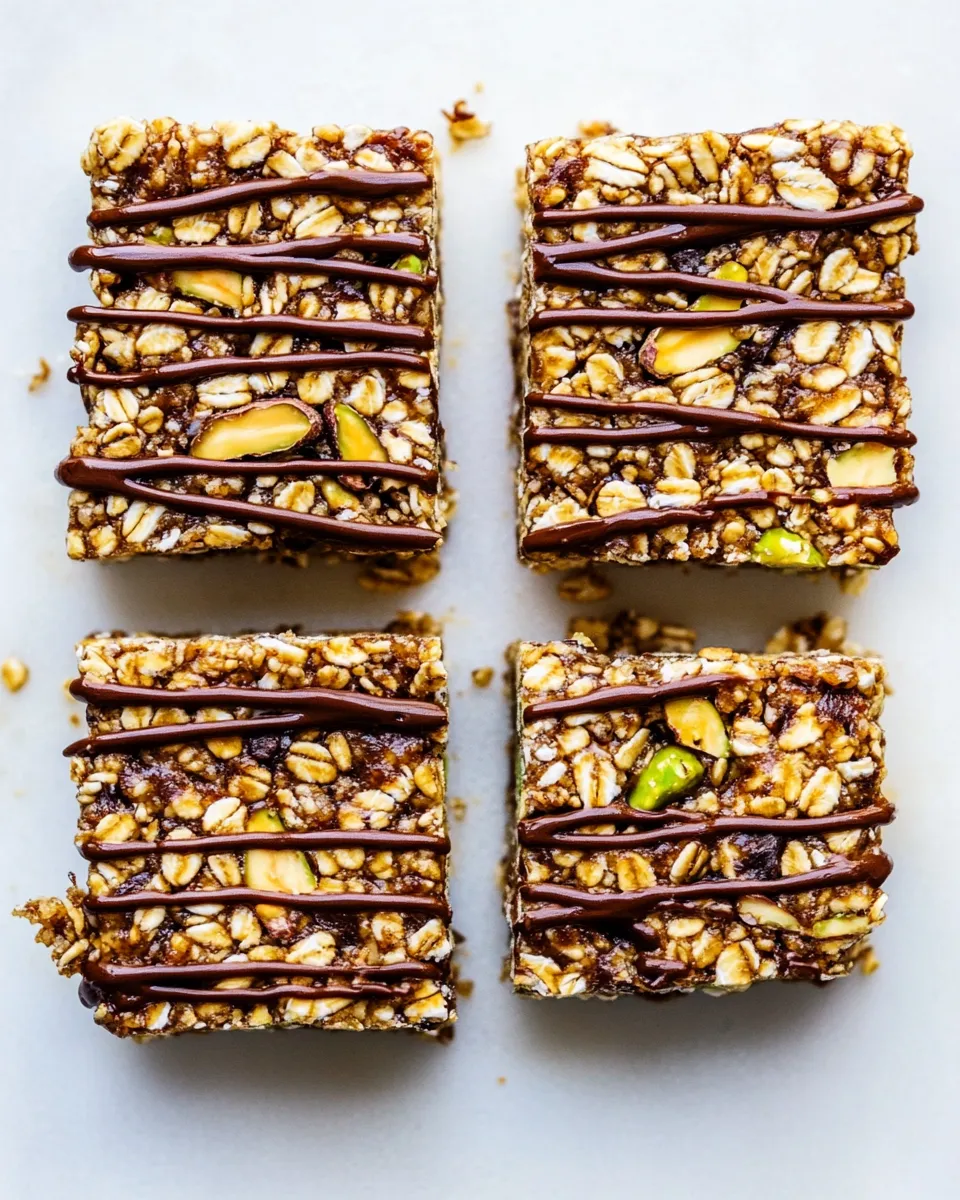 Perfect Chewy Pistachio Macaroon Granola Bars. recipe photo