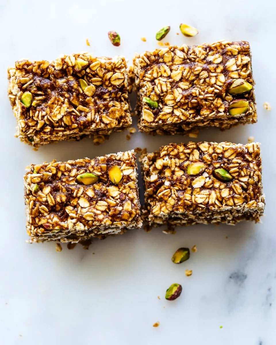 Simple Chewy Pistachio Macaroon Granola Bars. recipe image