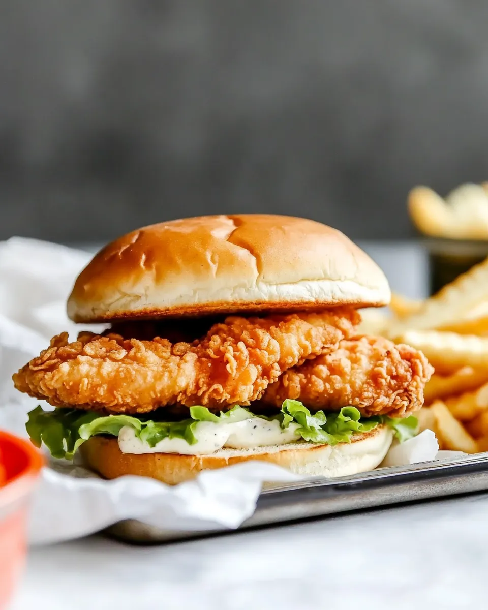 Delicious Chick-fil-A Crispy Chicken Sandwhich copycat shot
