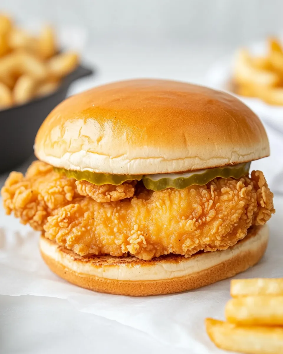 Delicious Chick-fil-A Crispy Chicken Sandwich shot