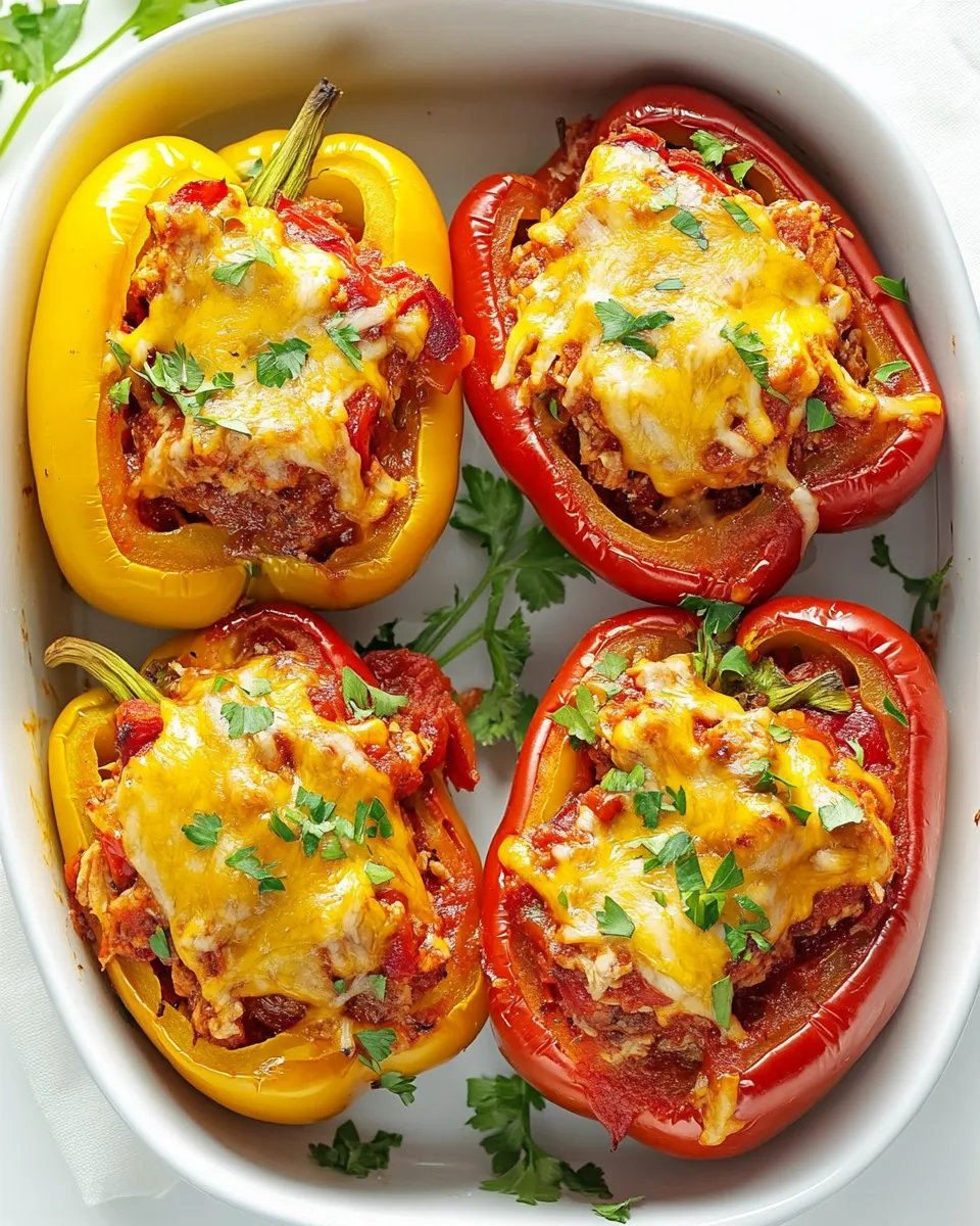 Savory Chicken-Stuffed Peppers shot