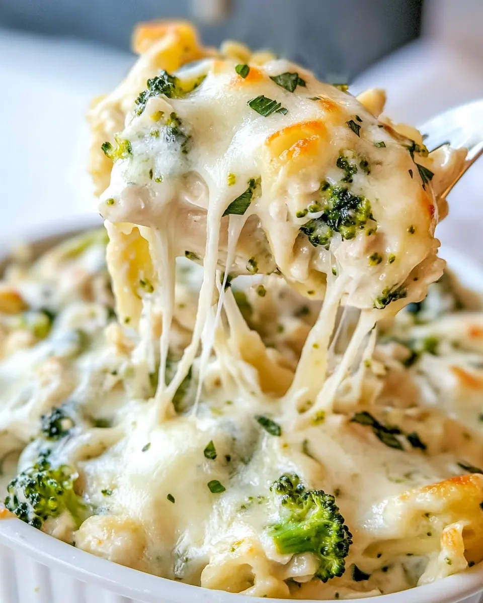 Delicious Chicken Broccoli Alfredo shot