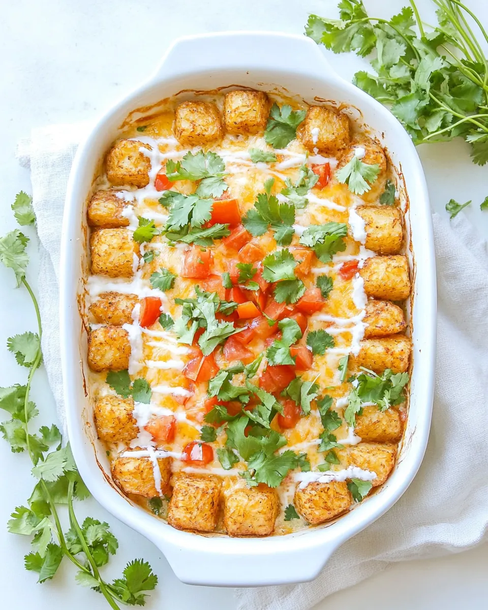 Easy Chicken Fajita Tater Tot Breakfast Casserole image