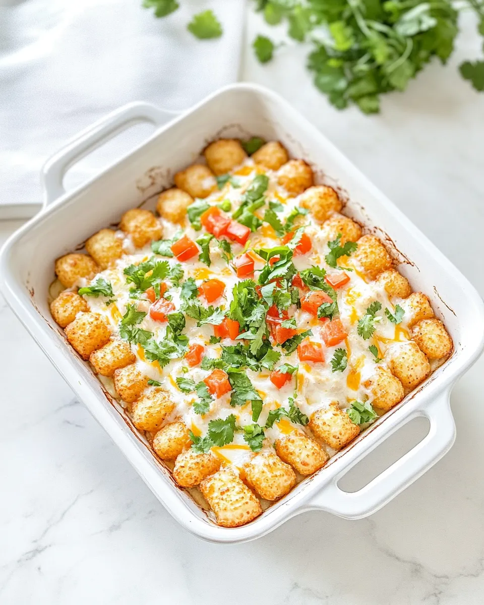 Delicious Chicken Fajita Tater Tot Breakfast Casserole recipe photo