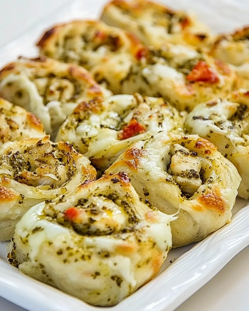 Easy Chicken Pesto Pizza Rolls recipe photo